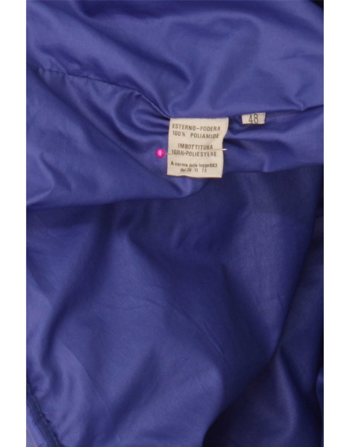Vintage polstret herrejakke IT 48 Medium Blue Colourblock Polyamid