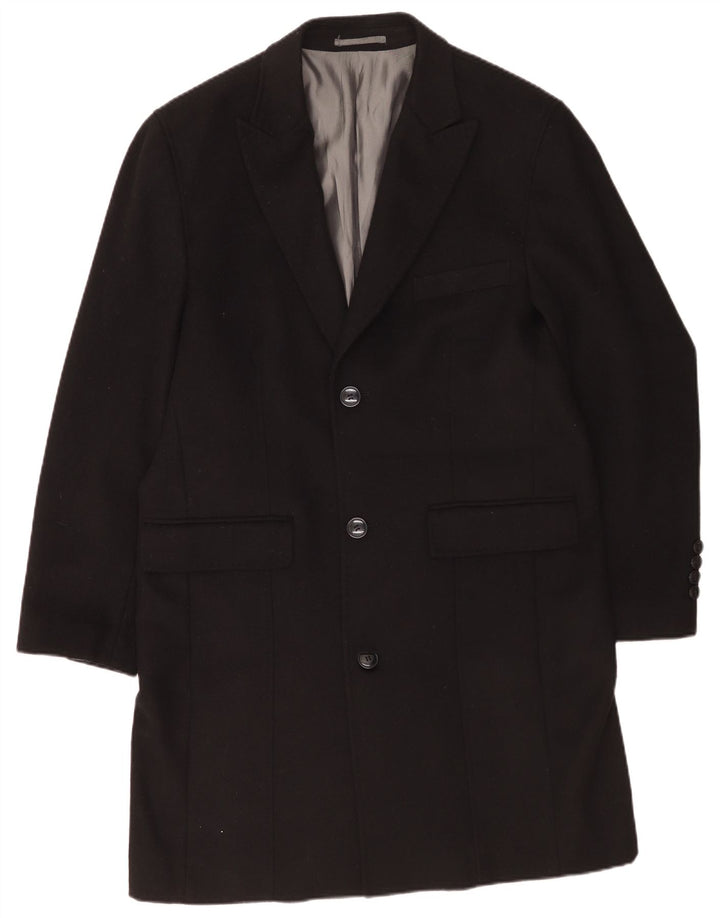 Pierre Cardin Herre Regular Fit Overfrakke UK 42 XL Black Wool Classic