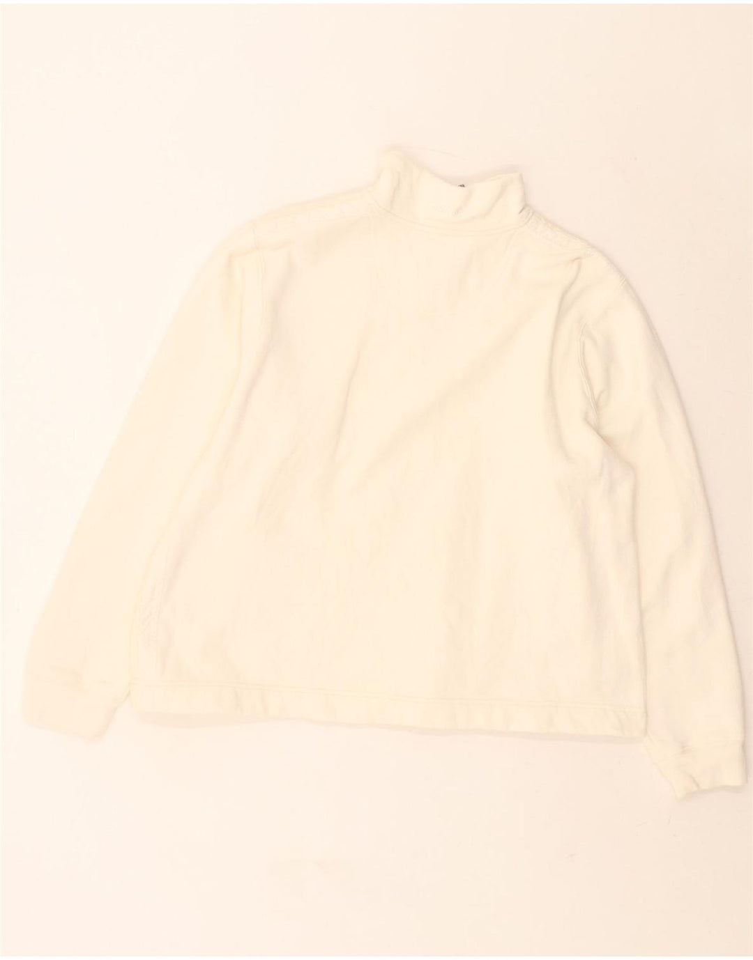 EDDIE BAUER Womens Oversized Zip Neck Sweatshirt Jumper UK 18 XL White Vintage Eddie Bauer and Second-Hand Eddie Bauer from Messina Hembry 