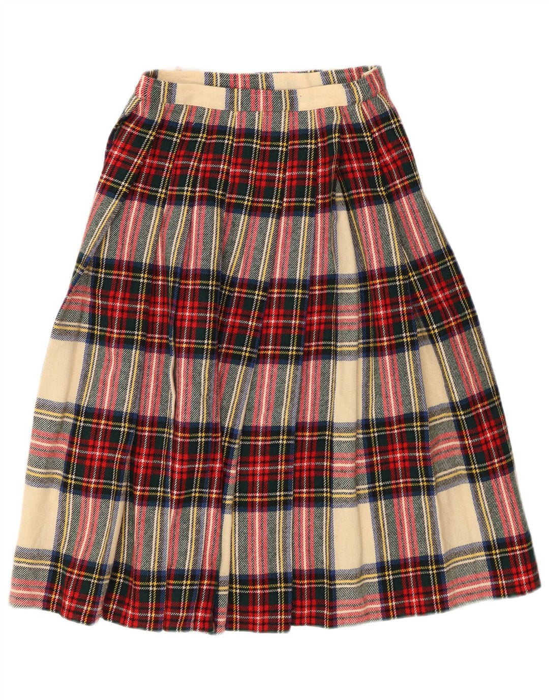 VINTAGE Wrap-nederdel til kvinder W24 XS Flerfarvet plaiduld