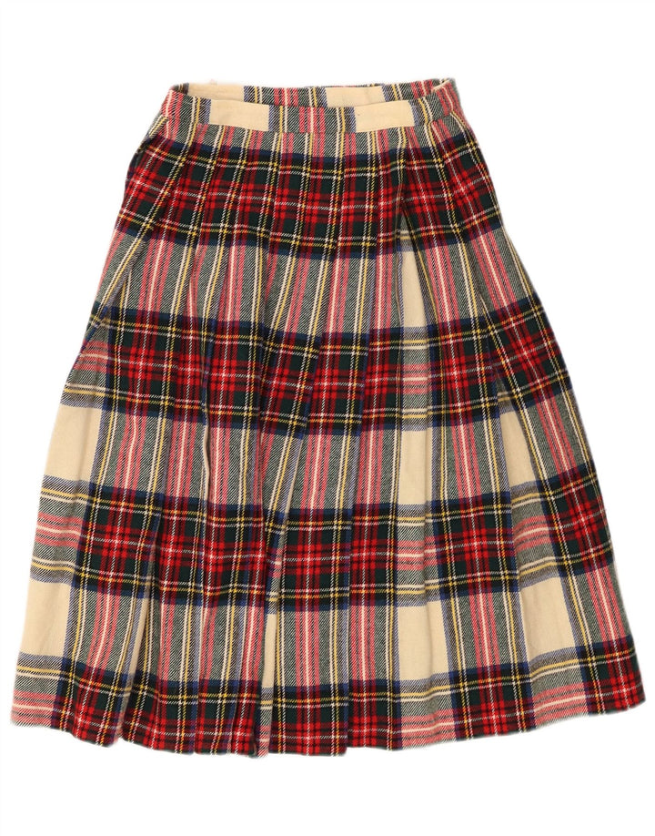 VINTAGE Wrap-nederdel til kvinder W24 XS Flerfarvet plaiduld