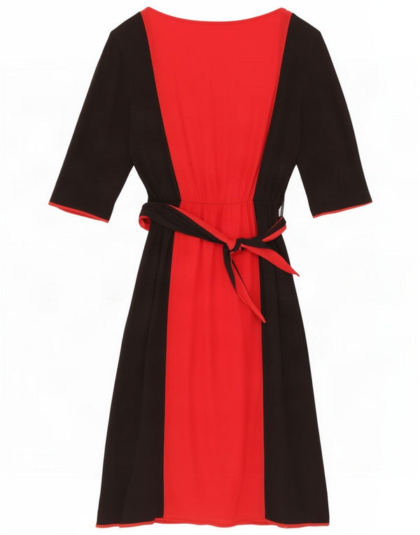 Marika Blu Womens Maxi Dress UK 16 Large Red Colourblock Acetate