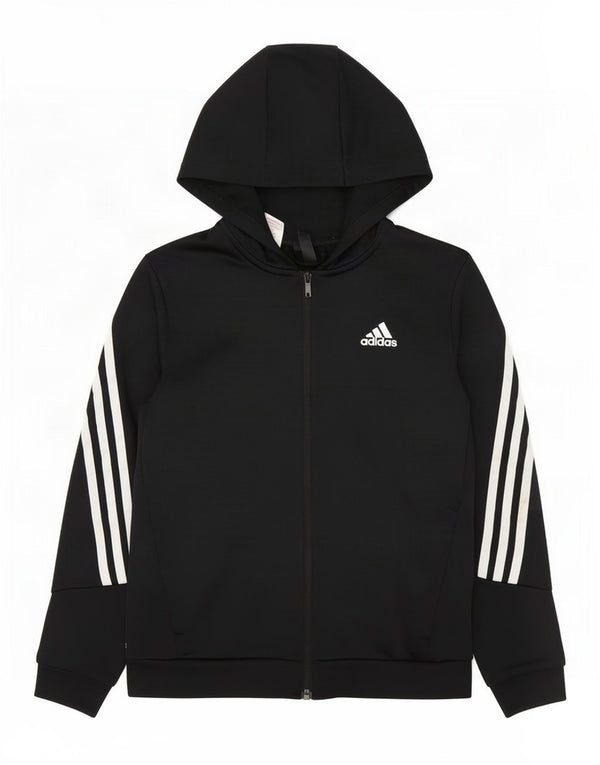 Adidas Boys Aeroready Zip Hoodie Sweater 11-12 År Sort Polyester