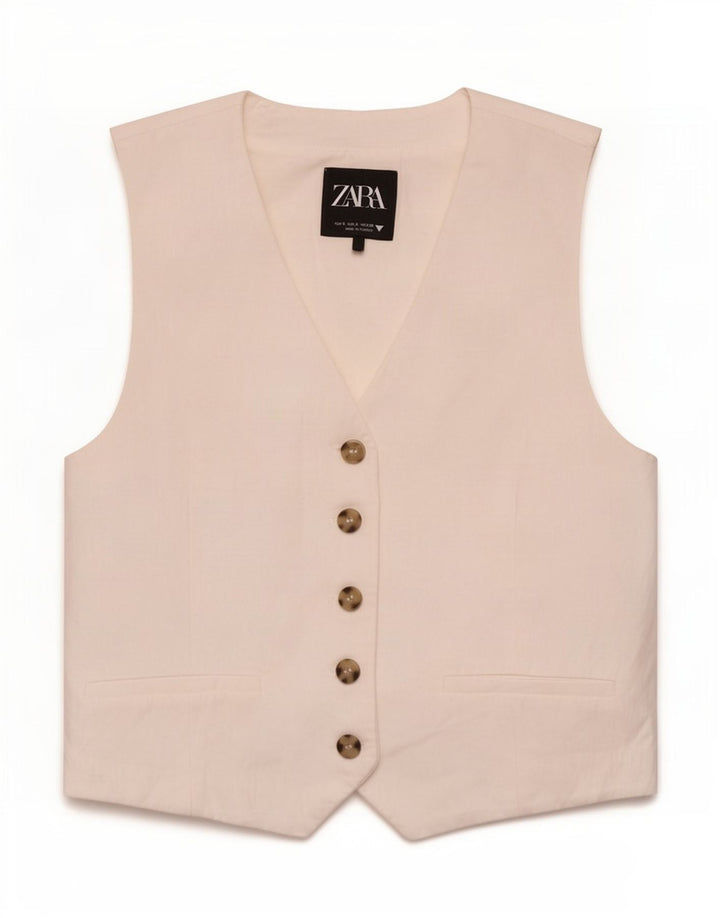 Zara Damevest UK 10 Small White Viscose