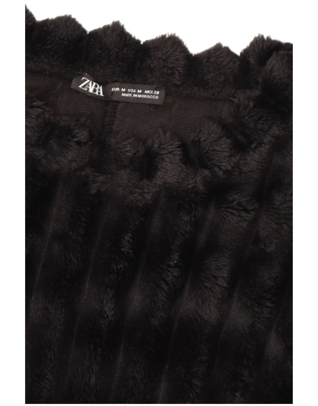 ZARA Dame Crop Fleece Jumper UK 14 Medium Sort