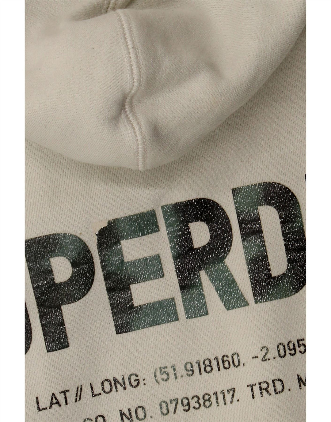 Superdry Grafisk hættetrøje til mænd Medium hvid bomuld