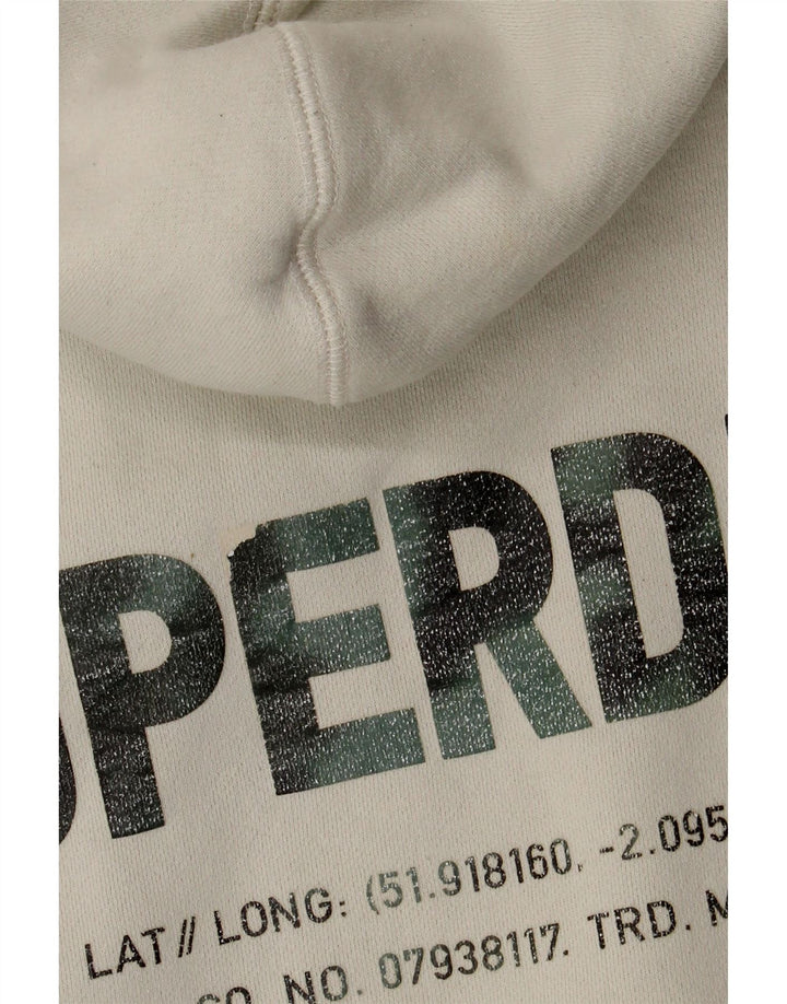 Superdry Grafisk hættetrøje til mænd Medium hvid bomuld