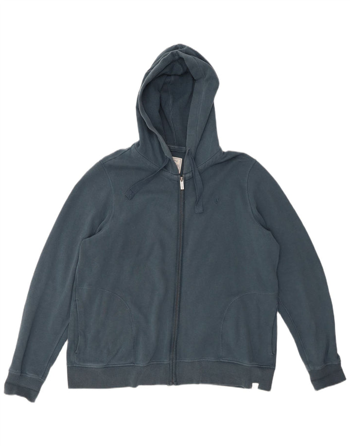 Fat Face Herre hættetrøje med lynlås Stor grøn bomuld