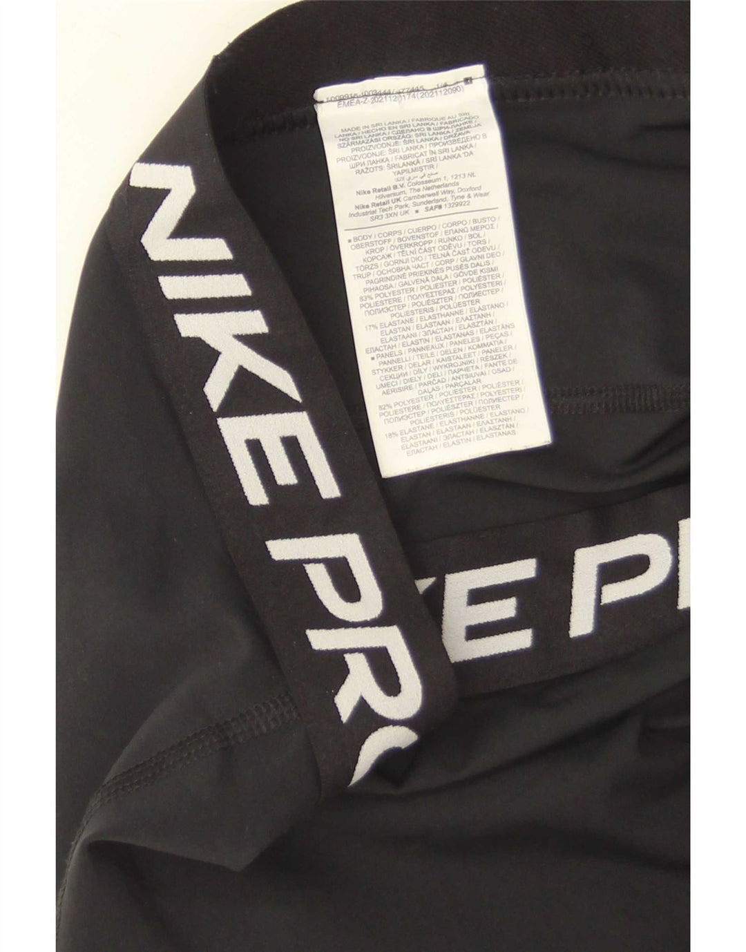 Nike Dame Grafiske Leggings UK 14 Large Sort Polyester