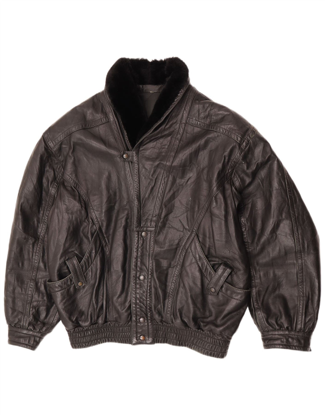 Vintage herre læderjakke UK 42 XL sort læder
