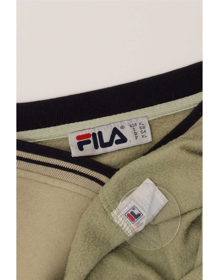 Fila Herre Grafisk Regular Fit Sweatshirt Jumper XL Khaki Bomuld