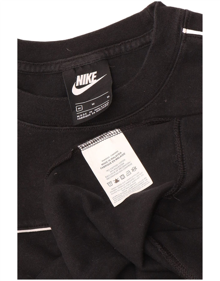 Nike Dame Sweatshirt Jumper UK 14 Medium Sort Bomuld