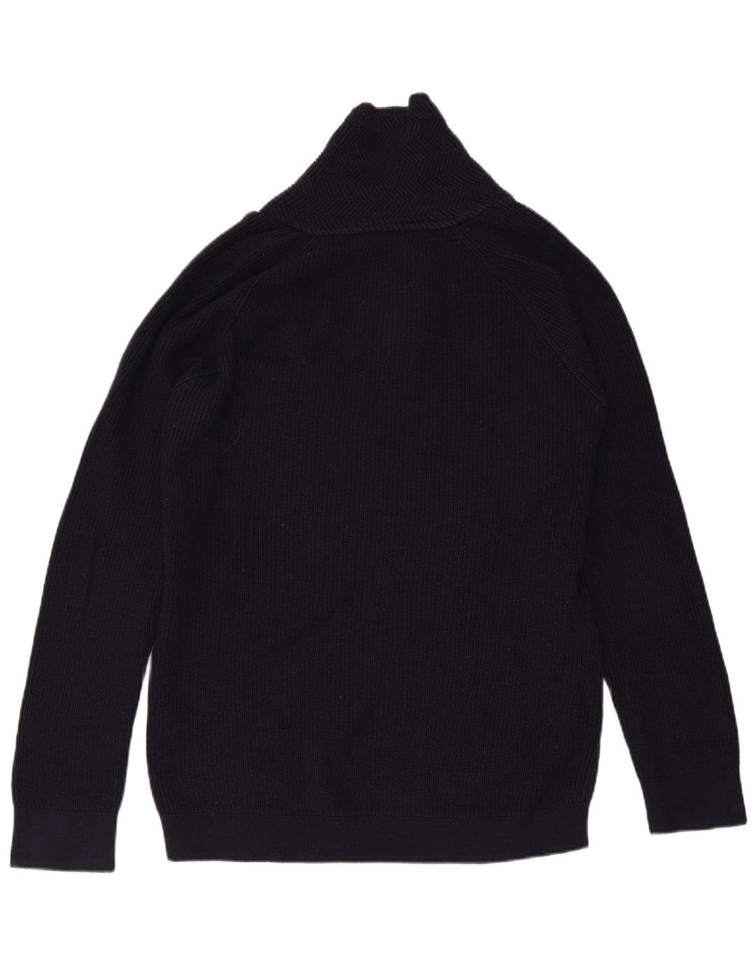 ZARA Herre sjalhalstrøje sweater Medium marineblå bomuld