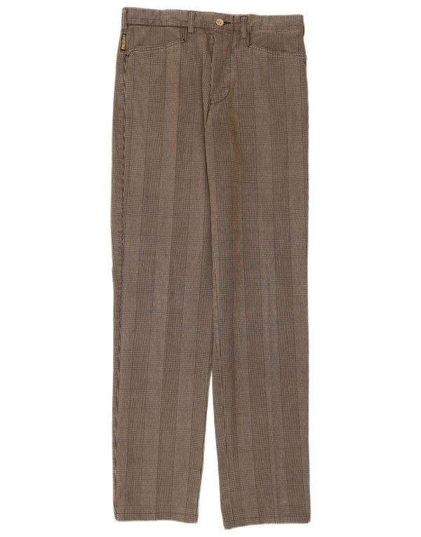 Armani Mens Straight Casual Trousers IT 48 Medium W30 L34 Beige Check
