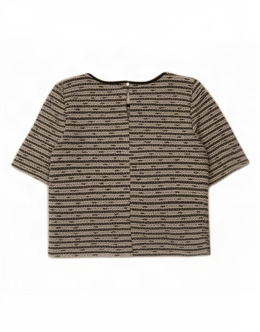 Oasis Dame Oversized bluse Top UK 10 Lille sort stribet bomuld