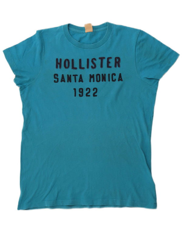 Hollister Herre grafisk T-shirt Top Medium Blue Bomuld
