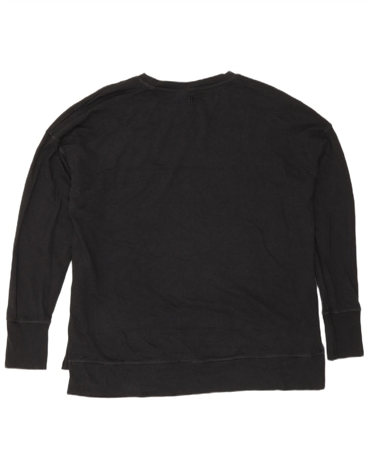 Sweaty Betty Womens Oversized Sweatshirt Jumper UK 14 Medium Sort Bomuld