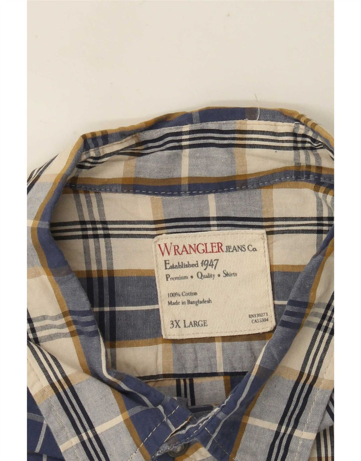Wrangler herreskjorte 3XL marineblå ternet bomuld