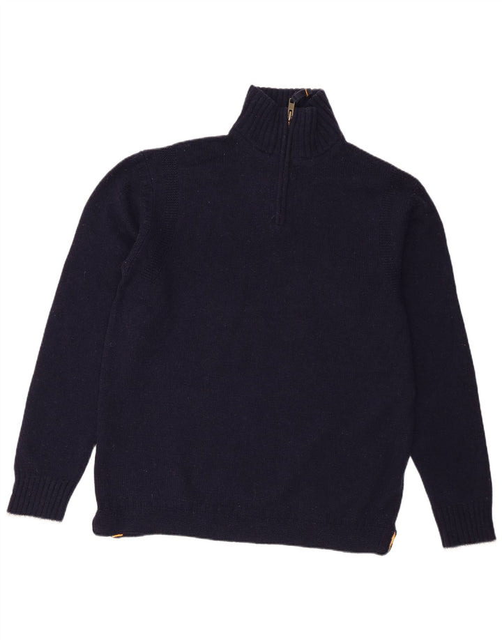 Boden Herre Zip Neck Jumper Sweater Stor Marineblå Lammeuld