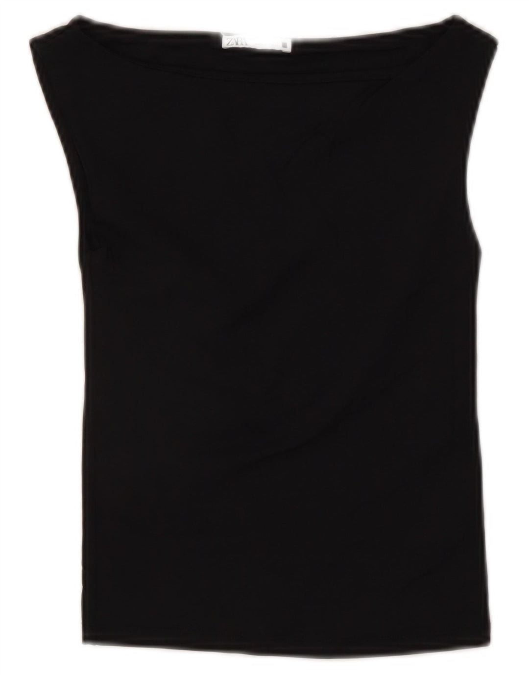 ZARA Womens Crop Bluse Top UK 8 Small Black