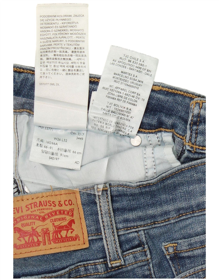 LEVI'S Womens 711 Skinny Jeans W26 L29 Blue Cotton