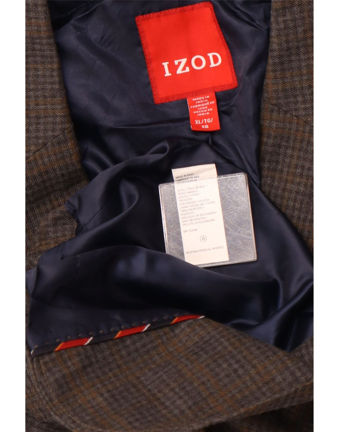 IZOD Herre 2-knaps blazerjakke UK 42 XL Grå ternet polyester