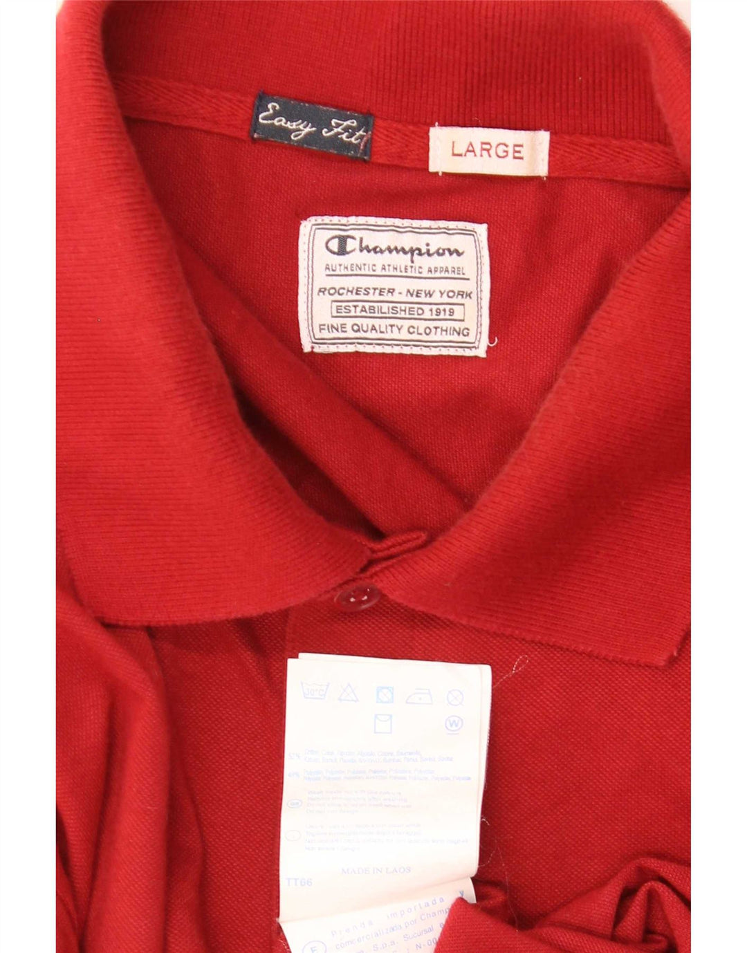 Champion Herre Easy Fit Polo Shirt Stor rød bomuld