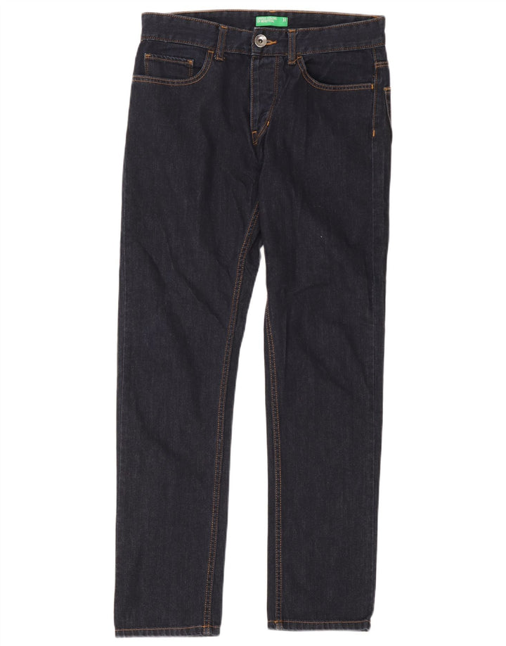 Benetton Herre Slim Jeans W31 L31 Marineblå Bomuld