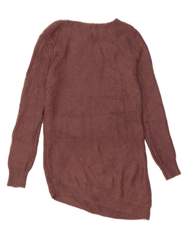 MOSSIMO Womens Asymmetric Boat Neck Jumper Sweater UK 10 Small Maroon Vintage Mossimo and Second-Hand Mossimo from Messina Hembry 
