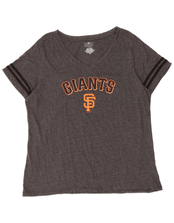 Ægte Merchandise Dame Grafisk T-Shirt Top UK 20 2XL Grå