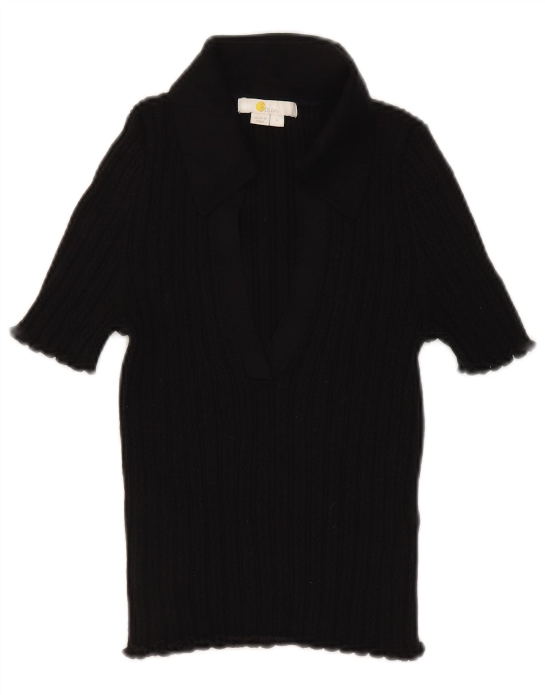 Boden Dame Polo Shirt UK 12 Medium Sort Bomuld