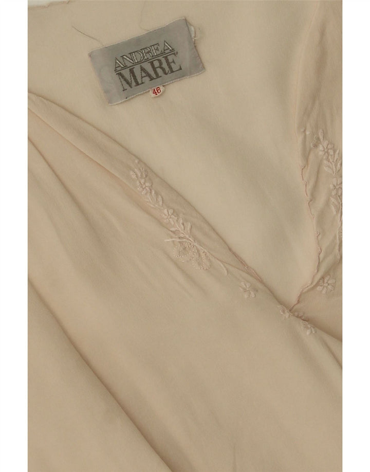 ANDREA MARE Womens Long Sleeve Blouse Top IT 46 Large Off White Floral Vintage Andrea Mare and Second-Hand Andrea Mare from Messina Hembry 