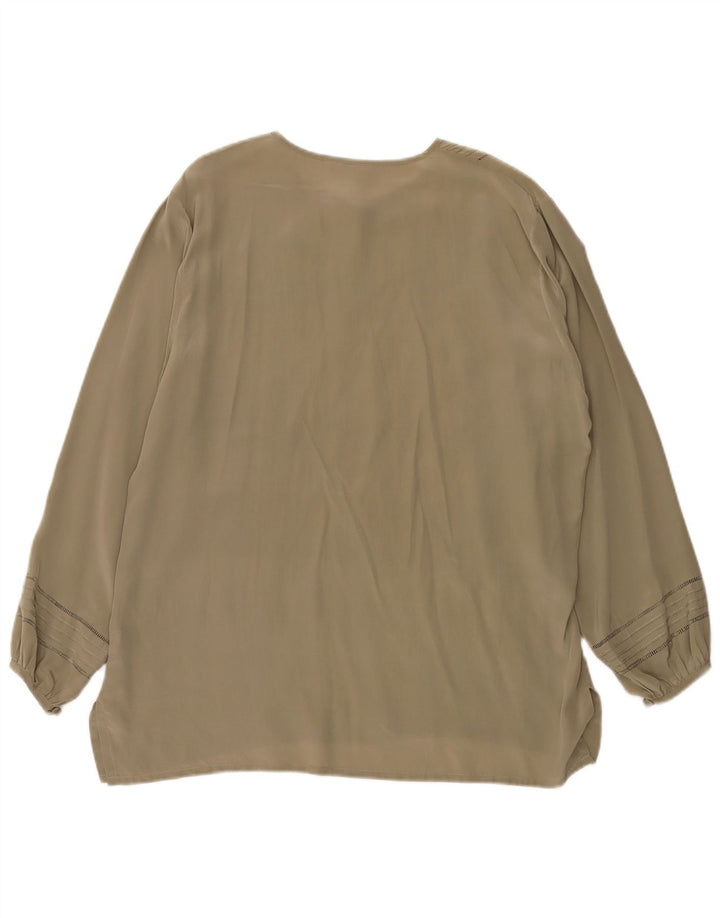 Diana Bentalls Damebluse Top IT 48 XL Khaki Silk