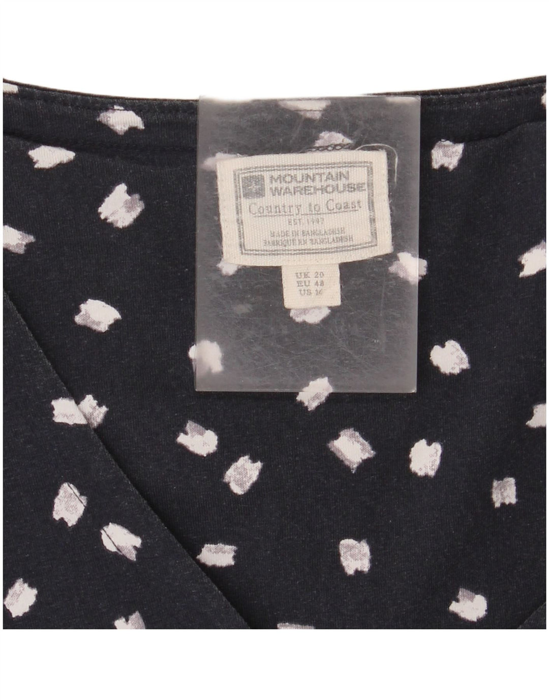 MOUNTAIN WAREHOUSE Dame A-Line Kjole UK 20 2XL Marineblå Plettet