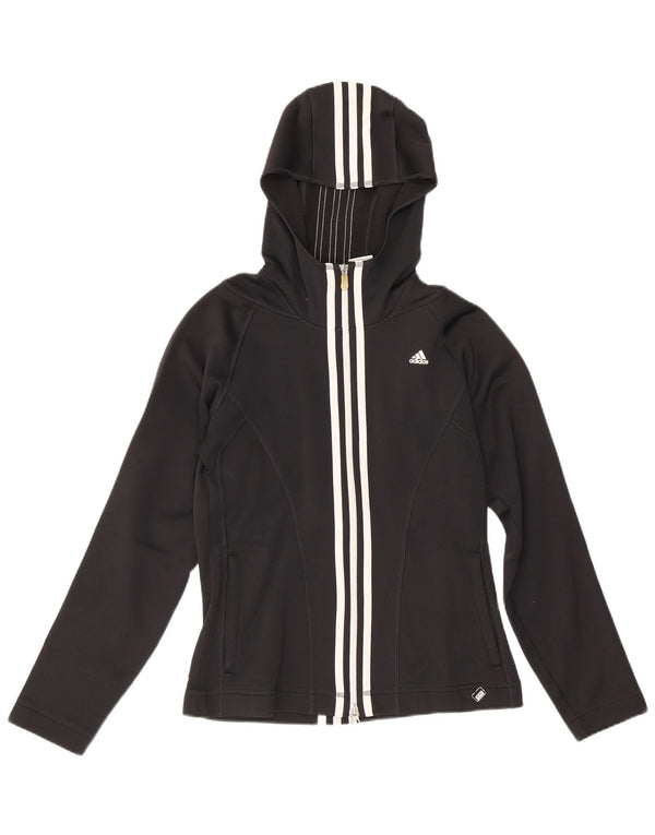 Adidas Dame Climawarm Hættetrøje med lynlås UK 10 Small Black Polyester