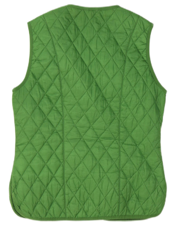 BARBOUR Dame Quilted Gilet UK 12 Medium Green Polyester