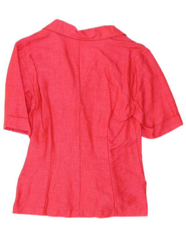 Vintage Dame Kortærmet Dobbeltradet Cardigan Top UK 10 Small Pink