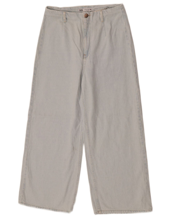 Zara Dame Jeans med brede ben EU 40 Medium W30 L26 Blå