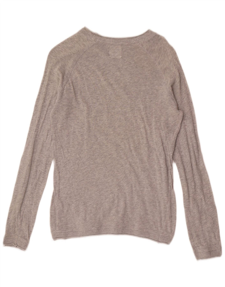 Zara Herre Boat Neck Jumper Sweater Lille grå Flecked Bomuld