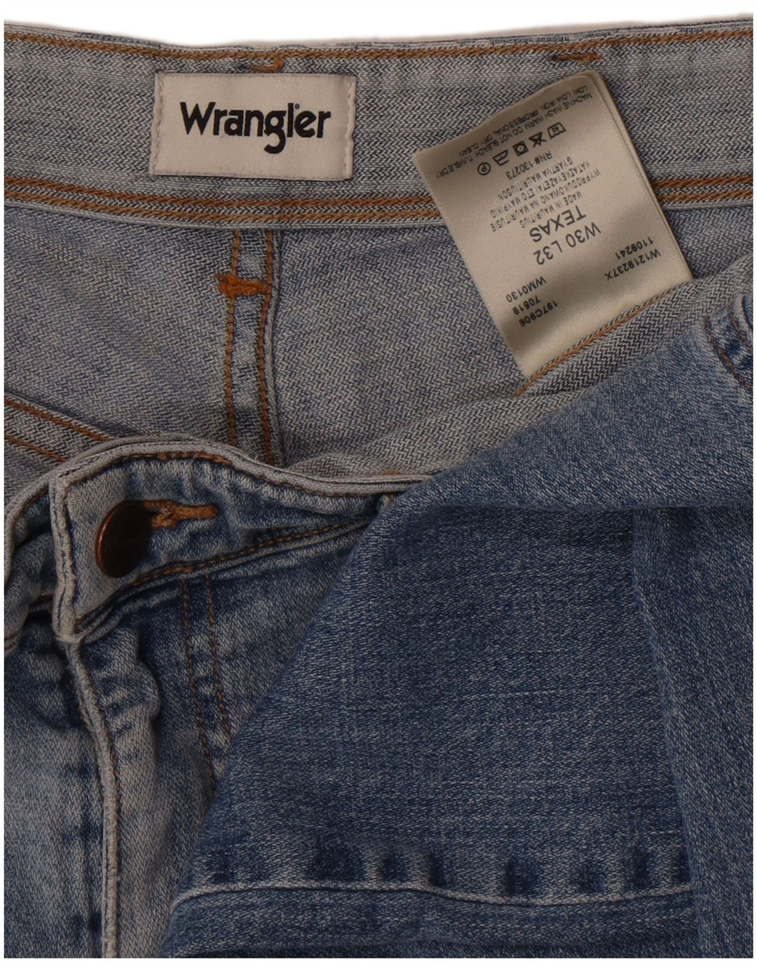 Wrangler Herre Texas Straight Jeans W30 L32 Blå Bomuld