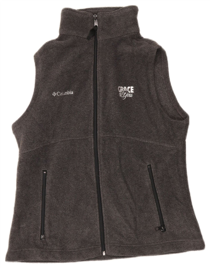 COLUMBIA Dame Fleece Gilet UK 14 Medium Grey Polyester