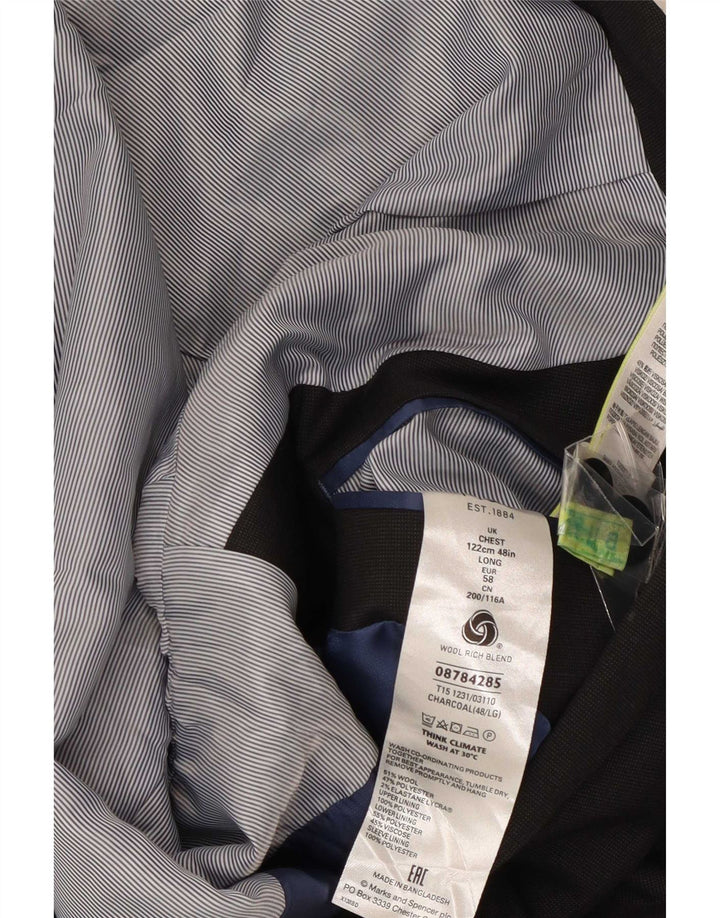 Marks & Spencer Herre 2-knaps blazerjakke UK 48 2XL Grå uld