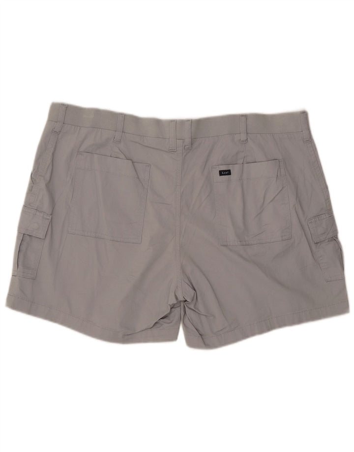 LEE Womens Regular Fit Mid Rise Cargo Shorts US 22 3XL W42 Grå Bomuld