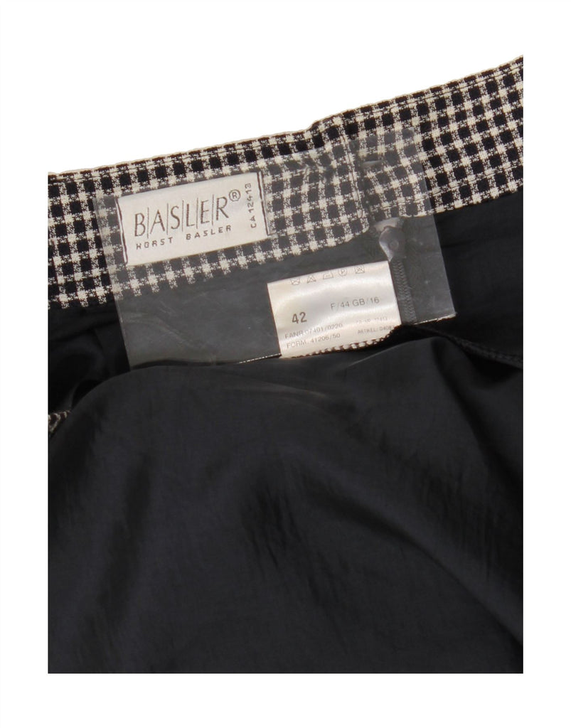 BASLER Womens Pencil Skirt UK 16 Large W32 Black Gingham Viscose Vintage Basler and Second-Hand Basler from Messina Hembry 