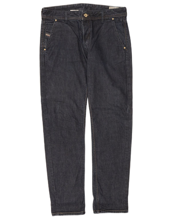 Diesel Herre Reelack Straight Jeans W31 L32 Marineblå Bomuld