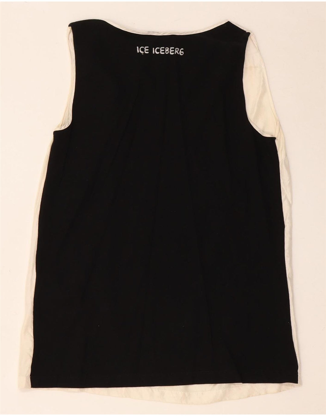 ICEBERG Grafisk blusetop til kvinder DK 8 Small Off White Colourblock