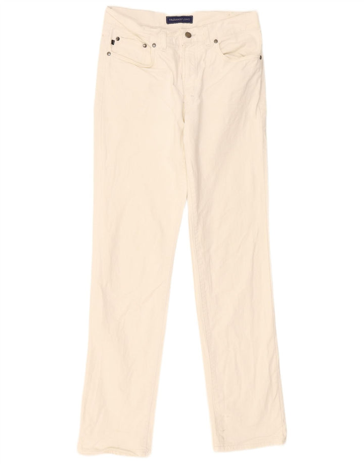 TRUSSARDI Straight jeans til mænd W33 L33 Hvid bomuld