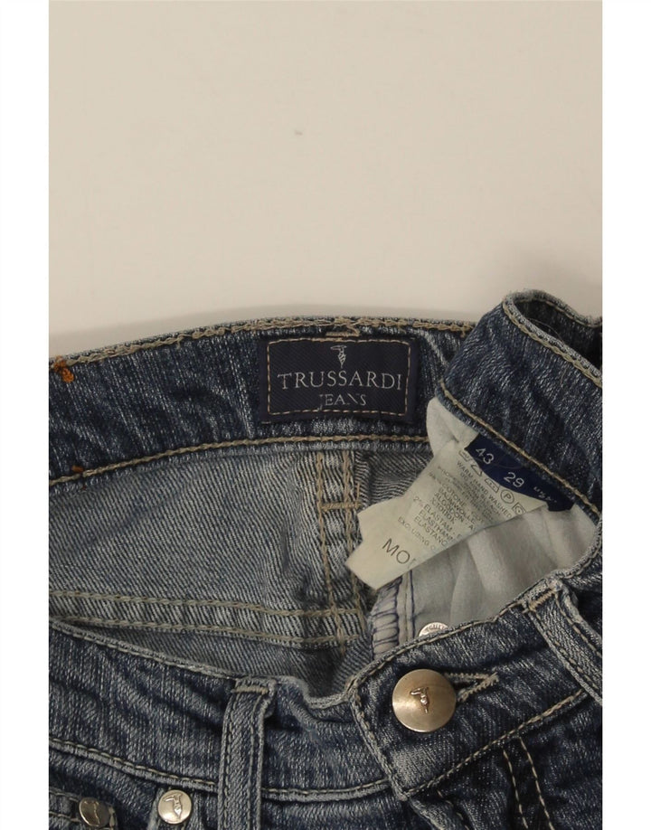 TRUSSARDI Dame Bootcut Jeans W27 L29 Blå Bomuld