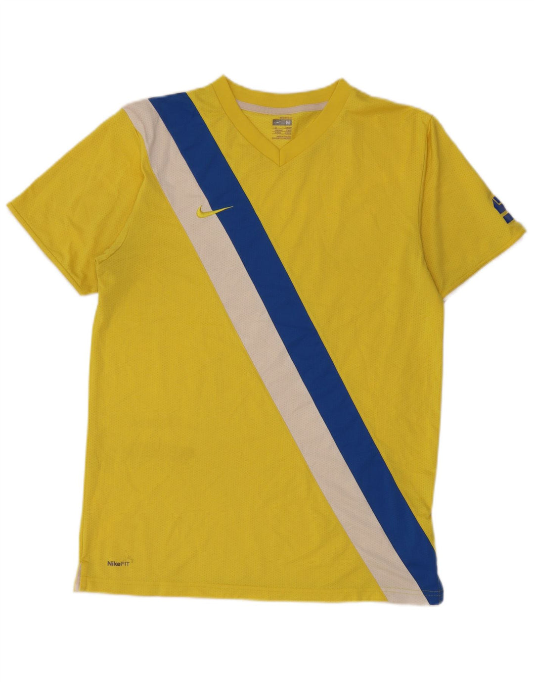 Nike grafisk T-shirt top til mænd UK 39/41 Medium Yellow Colourblock Polyester