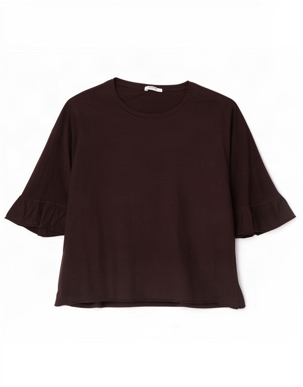 Zara Dame Trafaluc Top 3/4 ærmer UK 16 Large Black